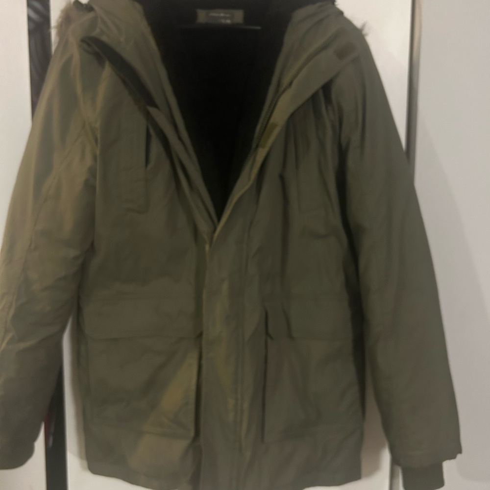 Eddie Bauer Women Khaki Hooded Jacket